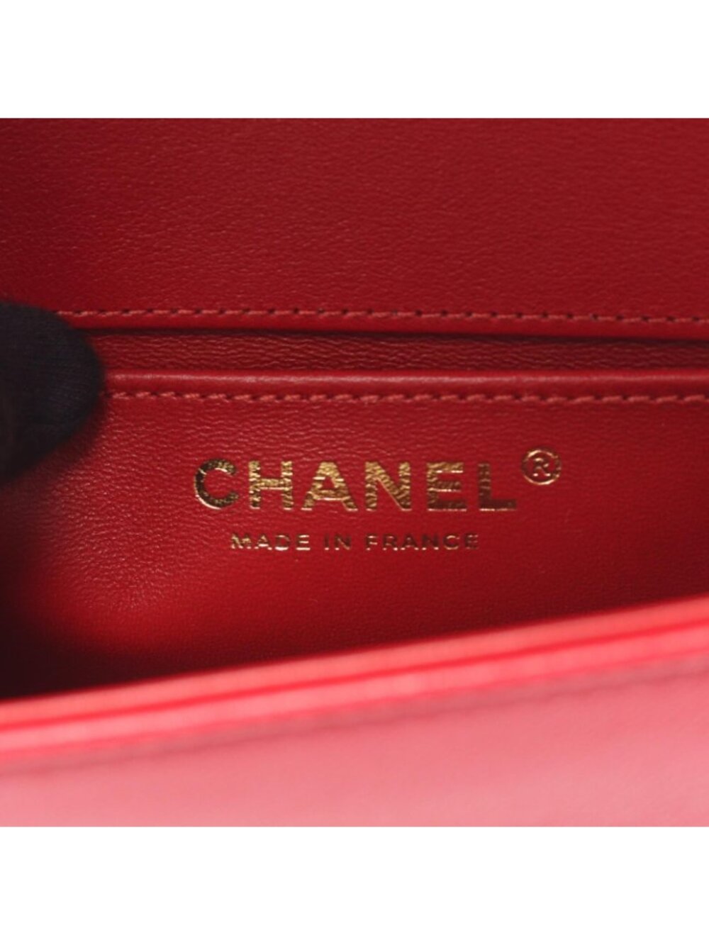 Chanel Shoulder Bag Small Red Leather Chain - Picture 4 of 10